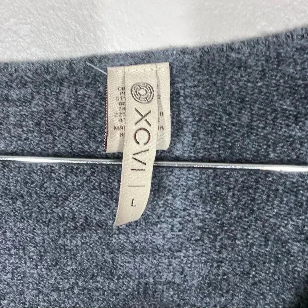XCVI Womens Gray Vneck Kerby Sweater Vest Cooled Cinder Size Large Tie Details